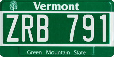 VT license plate ZRB791