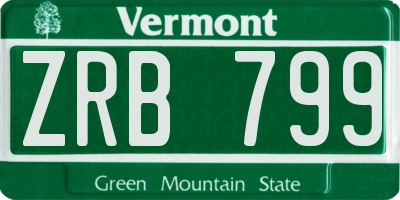 VT license plate ZRB799