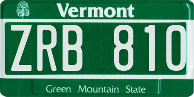 VT license plate ZRB810