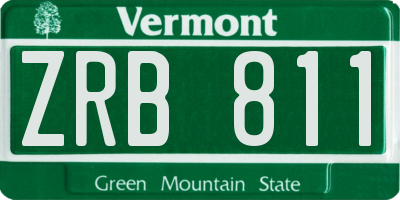 VT license plate ZRB811