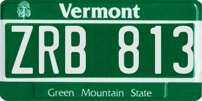 VT license plate ZRB813