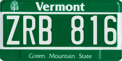 VT license plate ZRB816