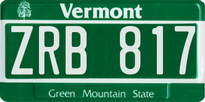 VT license plate ZRB817
