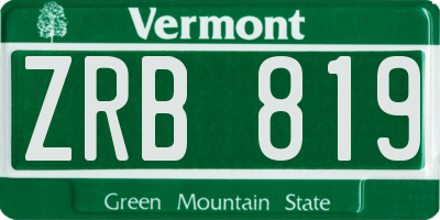 VT license plate ZRB819