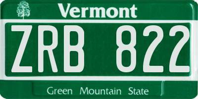 VT license plate ZRB822