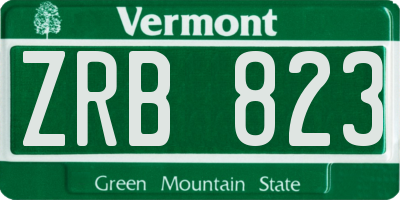VT license plate ZRB823