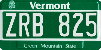 VT license plate ZRB825