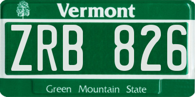 VT license plate ZRB826