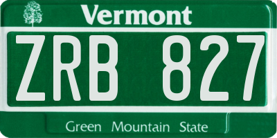 VT license plate ZRB827