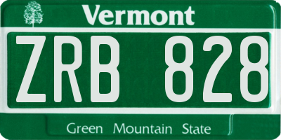 VT license plate ZRB828
