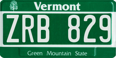 VT license plate ZRB829