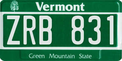 VT license plate ZRB831