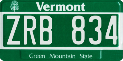 VT license plate ZRB834