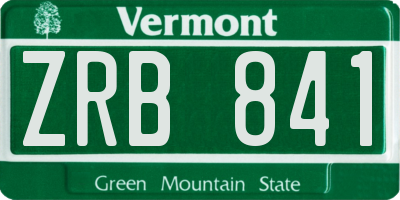 VT license plate ZRB841