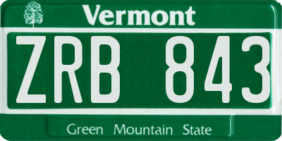 VT license plate ZRB843