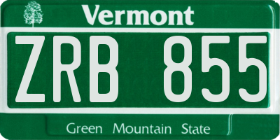 VT license plate ZRB855