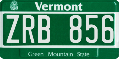 VT license plate ZRB856