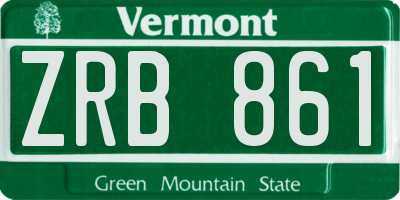 VT license plate ZRB861