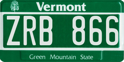 VT license plate ZRB866