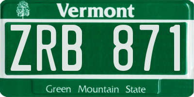 VT license plate ZRB871
