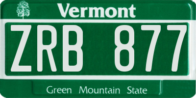 VT license plate ZRB877