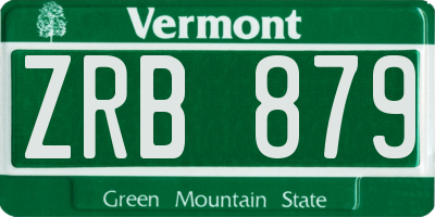 VT license plate ZRB879