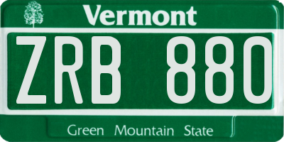 VT license plate ZRB880