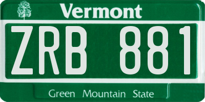 VT license plate ZRB881