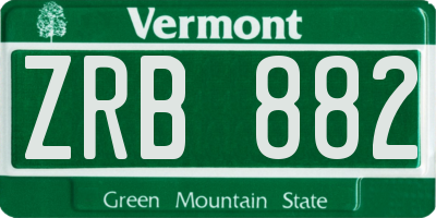 VT license plate ZRB882