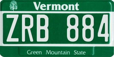 VT license plate ZRB884