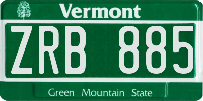 VT license plate ZRB885