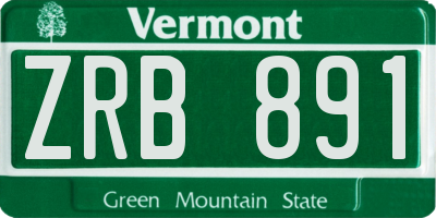 VT license plate ZRB891