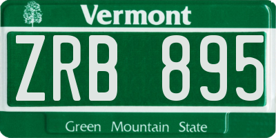 VT license plate ZRB895