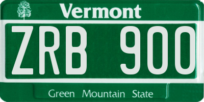VT license plate ZRB900