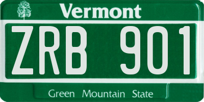 VT license plate ZRB901