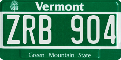 VT license plate ZRB904