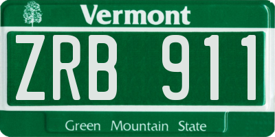 VT license plate ZRB911