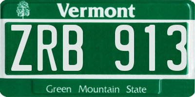 VT license plate ZRB913