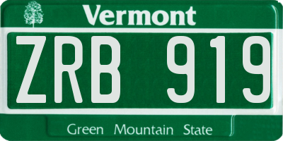VT license plate ZRB919