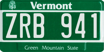 VT license plate ZRB941