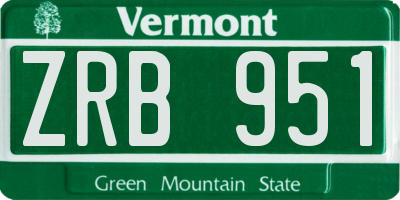 VT license plate ZRB951
