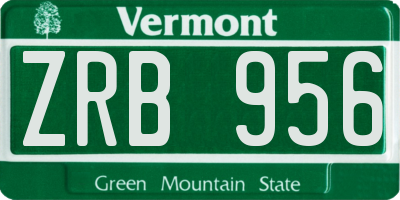 VT license plate ZRB956