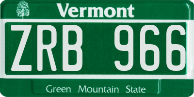 VT license plate ZRB966