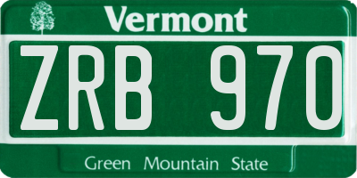 VT license plate ZRB970