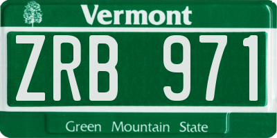 VT license plate ZRB971