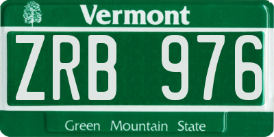 VT license plate ZRB976