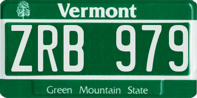 VT license plate ZRB979
