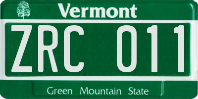 VT license plate ZRC011