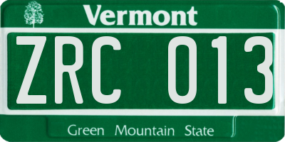 VT license plate ZRC013