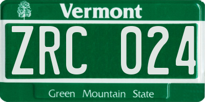 VT license plate ZRC024
